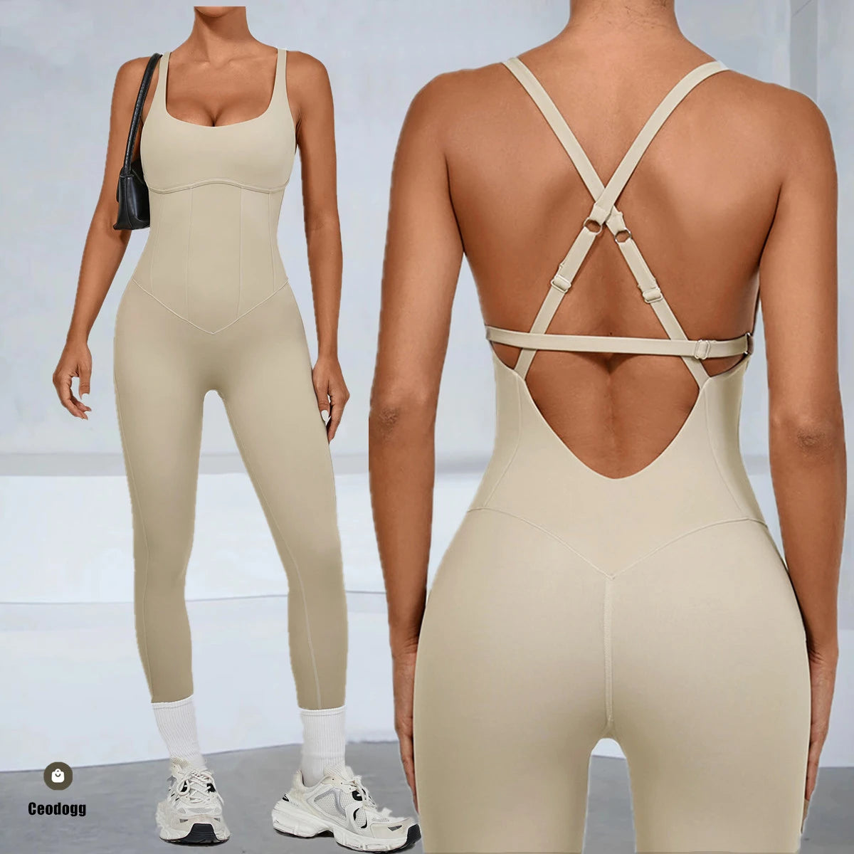 Adjustable Back Fitnes Women Bodysuits Corset Yoga Set Push up Gym One Piece Jumpsuit Workout Jumpsuit Female Active Wear XP274